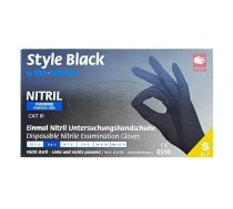 Nitrila cimdi Style Black, S izmērs, bez pūdera, melni, 100gab.