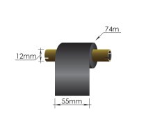 Ribbons 56mm x 74m/12mm/110mm/Wax/Out, melns