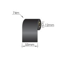 Ribbons 55mm x 74m/12mm/57mm/Wax/Out, melns