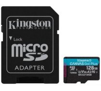 KINGSTON 128GB CANVAS GO! PLUS MICROSD CL10 UHS-I U3 W ADAPTER