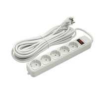 Extension cord 10m, 5 sockets, with switch