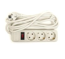 Extension cord 3m, 3 sockets, with switch