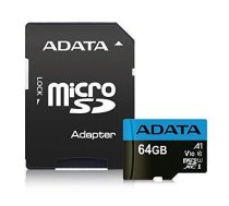 MEMORY MICRO SDXC 64GB CLASS10/W/A AUSDX64GUICL10A1-RA1 ADATA