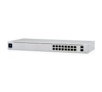 Switch|UBIQUITI|USW-16-POE|Type L2|Desktop/pedestal|Rack|16x10Base-T / 100Base-TX / 1000Base-T|2xSFP|PoE ports 16|PoE+ ports 8|18 Watts|USW-16-POE