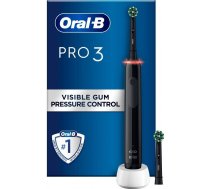 Oral-B | Electric Toothbrush | Pro3 3400N | Rechargeable | For adults | Number of brush heads included 2 | Number of teeth brushing modes 3 | Black