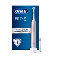 Oral-B | Electric Toothbrush | Pro3 3400N | Rechargeable | For adults | Number of brush heads included 2 | Number of teeth brushing modes 3 | Pink Sensitive