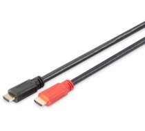 Digitus | High Speed HDMI Cable with Signal Amplifier | Black/Red | HDMI Male (type A) | HDMI Male (type A) | HDMI to HDMI | 10 m