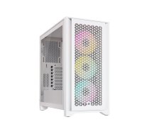 Corsair | Tempered Glass PC Case | iCUE 4000D RGB AIRFLOW | Side window | White | Mid-Tower | Power supply included No