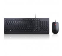 Lenovo | Essential | Essential Wired Keyboard and Mouse Combo - US English with Euro symbol | Black | Keyboard and Mouse Set | Wired | Mouse included | US | Black | USB | English | Numeric keypad