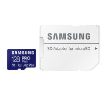 Samsung | MicroSD Card with SD Adapter | PRO Plus | 128 GB | microSDXC Memory Card | Flash memory class U3