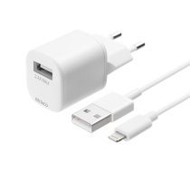 DELTACO wall charger with USB-A for Lightning cable, 1m, white  USB-AC181