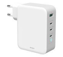 USB-C wall charger DELTACO 1x USB-A, 3x USB-C, total 130 W, white / USBC-GAN04