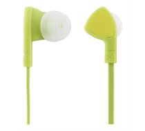 Earphones STREETZ, with microphone, lime green / HL-333