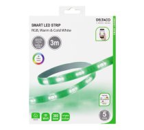 DELTACO SMART HOME LED strip, RGB, 2700K-6500K, 3m, WiFi 2.4GHz, white SH-LS3M