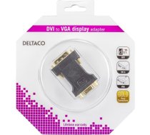 Adapter DELTACO DVI-A-M - VGA-F, black / DVI-4-K