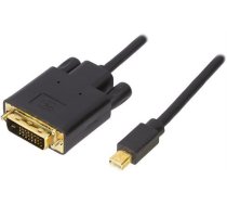 Adapter DELTACO mini, DisplayPort / DVI-I, 2m, black / DP-DVI202