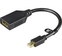 DELTACO adapter, Mini DisplayPort 20 pin for DisplayPort 20-pin ho with audio, Ultra HD in 30Hz, 0.2m, black /  MDP-DP1