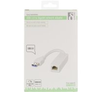 DELTACO USB 3.0 network adapter, Gigabit, 1xRJ45, 1xUSB3.0 Type A ha, white / USB3-GIGA4