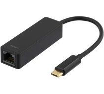 DELTACO USB 3.1 network adapter, Gigabit, 1xRJ45, 1xUSB 3.1 Type C male, black / USBC-GIGA