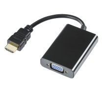 HDMI - VGA adapter DELTACO 1920x1080 60Hz, 0.2m, black / HDMI-VGA7 / R00100028