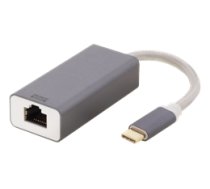 PRIME USB-C network adapter, Gigabit, 1xRJ45, 1xUSB-C male, aluminum, space gray DELTACO / USBC-GIGA5