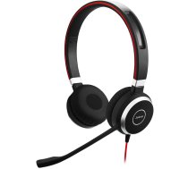 Headset Jabra EVOLVE 40 MS stereo, wired, with both 3.5mm and USB connection, optimized for MS Lync, remote control on the cable, black / red / JABRA-308
