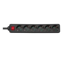 Earthed power strip DELTACO with power switch, 6x CEE 7/3, 1x CEE 7/7, child protected, 1.5m, black / GT-0660