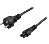 DELTACO grounded cable CEE 7/7  IEC 60320 C5 , max 250V / 2.5A, 0.5m, black DEL-109C-50