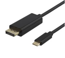 USB-C - DisplayPort cable DELTACO 4K UHD, gold plated, 1m, black / USBC-DP100-K / R00140012