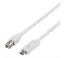 USB 2.0 cable, Type C - Type B ha, 1.5m, white DELTACO / USBC-1020