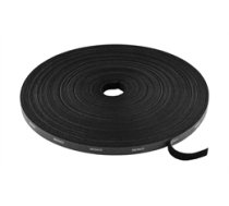 Hook and loop fastener cable ties, width 10mm, 25m, black DELTACO / CM1025S