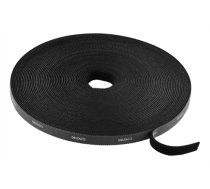 Straps with plastic buckle DELTACO, 10mm x 15m, black / CM1015S