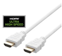 HDMI cable DELTACO ULTRA High Speed, 48Gbps, 2m,  eARC, QMS, 8K at 60Hz, 4K at 120Hz, white / HU-20A