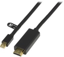 DELTACO mini DisplayPort to HDMI monitor cable with audio, Full HD in 60Hz, 1m, black, 20-pin ha 19 pin / DP-HDMI104
