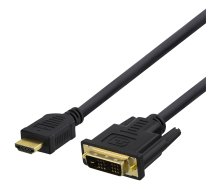 HDMI to DVI cable DELTACO 1080p, DVI-D Single Link, 3m, black / HDMI-113-K / R00100023