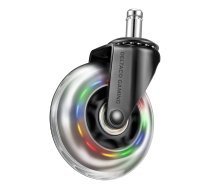 Rainbow Casters DELTACO GAMING for Gaming Chairs, Motion Powered Rainbow LEDs, 5-pack / GAM-141