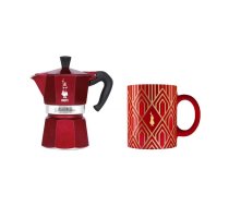 Coffee maker BIALETTI DECO GLAMOUR Moka Express 3tz + mug Red