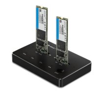 Qoltec 50310 Drive docking station 2x SSD M.2 SATA | NGFF | USB Type C