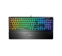 SteelSeries Apex 3 Gaming Keyboard, US Layout, Wired, Black SteelSeries Apex 3  Gaming keyboard, IP32 water resistant for protection against spills, Customizable 10-zone RGB illumination reacts to games and Discord, Whisper quiet gaming switches last for