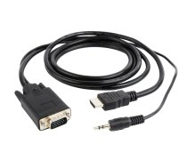 Gembird A-HDMI-VGA-03-10 video cable adapter 3 m HDMI + 3.5mm VGA (D-Sub) Black