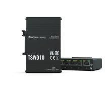 Teltonika TSW010 DIN Rain Switch 5 x Fast Ethernet (10/100) Power over Ethernet (PoE) Black