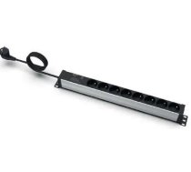 EMITERNET EmiterNet 19" 8-way power strip with pin, overvoltage protection, 3m cable, uni-schuko plug EM/LZ19.08F.3S.V