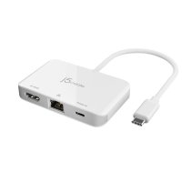 Docking station j5create USB-C to 4K HDMI Ethernet Adapter 1x4K HDMI/1xUSB-C/1xRJ45 Gigabit; colour white JCA351-N