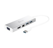 j5create JUD380 USB™ 3.0 Mini Dock, includes 1x HDMI port and 3x USB ports, Silver