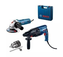BOSCH ROTARY HAMMER DRILL WITH FORGING OPTION GBH 240 + ANGLE GRINDER GWS 750-125 S