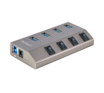 StarTech.com 4-Port Self-Powered USB-C Hub with Individual On/Off Switches, USB 3.0 5Gbps Expansion Hub w/Power Supply, Desktop/Laptop USB-C to USB-A Hub, USB Type C Hub w/BC 1.2