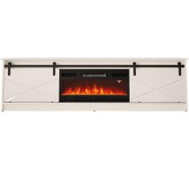 RTV GRANERO + fireplace cabinet 200x56.7x35 white/gloss white