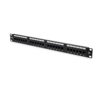 Digitus | Patch Panel | DN-91624U | Black | Category: CAT 6; Ports: 24 x RJ45; Retention strength: 7.7 kg; Insertion force: 30N max | 48.2 x 4.4 x 10.9 cm