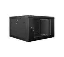 Lanberg wall-mounted installation rack cabinet 19'' 6U 600x600mm black (glass door)