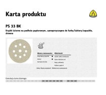 KLINGSPOR SELF-ADHESIVE ABRASIVE DISC 225mm PS33BK gr.180 GLS38 /50pcs.